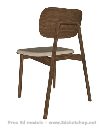 Modern Solid Rubberwood Chair - free sketchup model 093504018